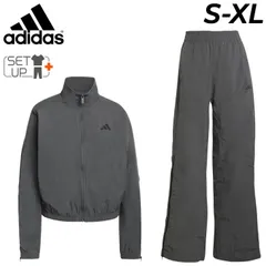アディダス ウィンドブレーカー レディース 上下 adidas CITYTECH ウーブン ジップジャケット ロングパンツ 裏地なし セットアップ 女性 ルーズフィット スポーツウェア 上下組 スポーティ    服  レディースウェア/TC882-TV129