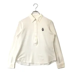 中古 レディース パーリーゲイツ PEARLY GATES 長袖ポロシャツ 2(L) 白 ホワイト ボタンダウン 春秋
