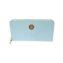 TOMMY HILFIGER トミーヒルフィガー ラウンドファスナー長財布  ロゴ/レザー/ライトブルー    ブルー ユニセックス / 240001182547