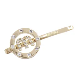 miumiu ミュウミュウ ロゴ サークル ヘアピン ゴールド色金具/ライン