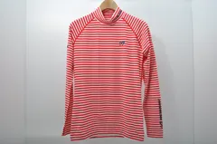 中古 メンズ パーリーゲイツ PEARLY GATES 長袖シャツ 4(M) 赤×白 モックネック ボーダー