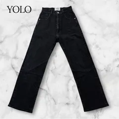 YOLO ブラックデニム パンツ S ストレート 黒デニム ハイウエスト 綿 レーヨン ポリウレタン 伸縮性あり 美シルエット ベーシック カジュアル モード きれいめ オールシーズン レディース メンズライク B0655