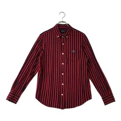 中古 メンズ パーリーゲイツ PEARLY GATES 長袖ポロシャツ 5(L) 紺×ピンク ボタンダウン 春秋 ストライプ