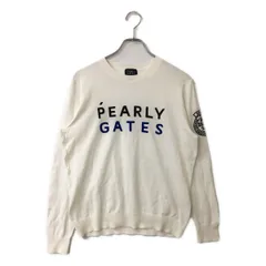 中古 メンズ パーリーゲイツ PEARLY GATES ニット 5(L) 白  ホワイト 長袖クルーネックセーター