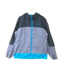 中古 メンズ アディダス adidas パーカー L 紺×青 ネイビー×ブルー 長袖フルジップ