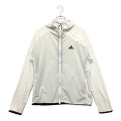 中古 メンズ アディダス adidas パーカー M 白  ホワイト 長袖フルジップ