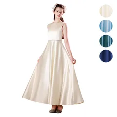 NO.170 160センチ　ドレス 子供 ピアノ発表会 子どもドレス ロングドレス 発表会 コンクール シンプル エレガント　フォーマル ジュニア キッズ こども 中学生 高校生 ドレス 結婚式 誕生日 撮影 子供服 七五三  ノースリーブ　シャンパン　サテン