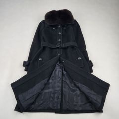 バーバリーロンドン ロングコート カシミヤ混 フォックスファー ノバ