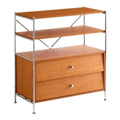美品☆無印 ステンレスユニットシェルフ・カップボード・木製引き戸