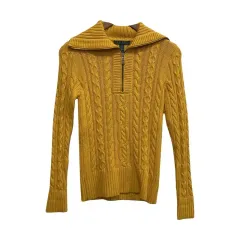 レディースXS/ポロ ラルフローレン ハーフジップ ケーブル コットン ニット