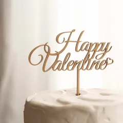ハッピーバレンタイン　ケーキトッパー　バレンタイン　ハート　木製　月齢フォト　マンスリーフォト