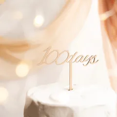 100days ケーキトッパー　100日　祝百日　お食い初め　初節句　百日祝　月齢フォト　マンスリーフォト　木製