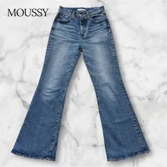 MOUSSY MVS FLARE DENIM MVS フレアデニム ストレッチ フレアパンツ 25 日本製 美脚シルエット ハイウエスト ブーツカット コットンストレッチ ヴィンテージ加工 レディース ジーンズ パンツ B0844