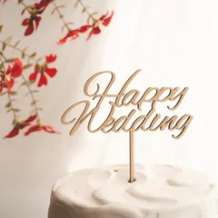 結婚式　ケーキトッパー　ハッピーウェディング　プロップス　Happy wedding ウェディング　前撮り　受付　クレイケーキ