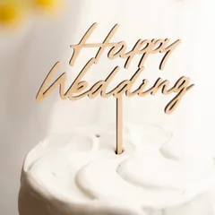 結婚式　ケーキトッパー　ハッピーウェディング　ウェディング　前撮り　受付　Happy wedding クレイケーキ　撮影アイテム　撮影小物