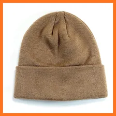 【新品】 [DALO] ニットキャップ ニット帽 無地 ワッチキャップ ビーニー ユニセックス 帽子 (キャメル) 0