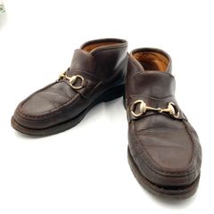 B-016 GUCCI グッチ ホースビット チャッカブーツ ブラウン - メルカリ