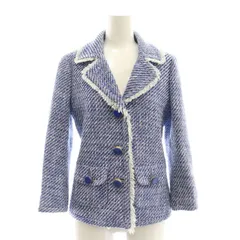 ケイトスペード KATE SPADE ツイード シングルボタン ジャケット 青 ブルー 白 ホワイト /KO ■OS