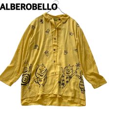 アルベロベロ OLLEBOREBLA ビーズ刺繍 半袖シャツ ブタさんプリント