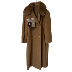 DD125【美品】Tagliente タリエンテ ファー付ロングコート カシミヤ混 ブラウン サイズ42 未使用タグ付