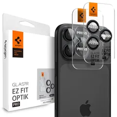 【新品】 Spigen iPhone 17 Pro / 17 Pro Max カメラ保護フィルム iPhone 16 Pro / 16 Pro Max 対応 ブルーチタニウム色 9H硬度強化ガラス レンズプロテクター ２枚入 AGL07164 1