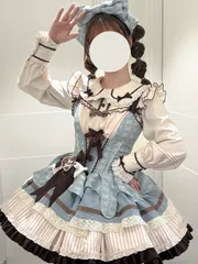 甘ロリ スウィート ロリータ かわいい ワンピース スカート 長袖 ブラウス ヘアクリップ 3点セット リボン フリル カントリー クラシカル ガーリー レース リボン 韓国 ファッション 量産型 推し活 コーデ デイリー チョコ ミント パステルカラー