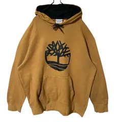 2XL パーカー ティンバーランド デカロゴ ブラウン 茶色 オーバーサイズ プリント スウェット レディース ユニセックス メンズ 古着 長袖