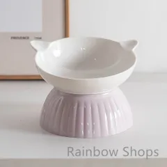 ペット用 フードボウル セラミック★取り外し可能★首に優しい 猫耳 かわいい おしゃれ ご飯 水入れ ペットフード ボウル 犬猫兼用 ピンク