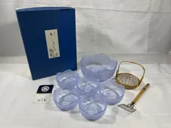 たち吉　創作ガラス　桔梗 ききょう　冷奴セット　HG-19　冷奴　そうめん　ガラス　大鉢　小鉢　鉢　食器　夏　昭和レトロ　昭和　レトロ