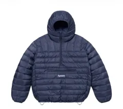 (新品) シュプリーム マイクロ ダウン ハーフ ジップ フーディー プルオーバー ネイビー XL