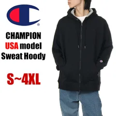 【新品・未使用】【ジップパーカー】【ブラック／黒】チャンピオン スウェット ジップ パーカー USAモデル メンズ レディース キッズ 大きいサイズ ビッグサイズ CHAMPION フルジップ ロゴ 無地 裏起毛 ゆったり ブランド