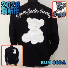☆【RUMSODA/ラムソーダ ダブルフェイス ベアー アップリケ 刺繍トレーナー】長袖☆ 2026 ダブルフェイス トレーナー クマ ブラック ベージュ ストリート Y2K ユニセックス 3489-63 新品未使用 正規品 少量入荷 送料無料