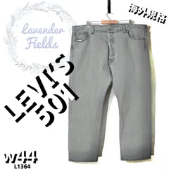 リーバイス501LEVI’SカラーデニムパンツL1364大きいサイズw44灰色ライトグレーバギーパッチロゴ極太ワイドストレート.USAアメリカ古着