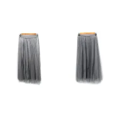 スローブ イエナ SLOBE IENA  プリーツスカート チュールスカート リバーシブル ロング丈 マキシ丈 無地 F グレー /SY37