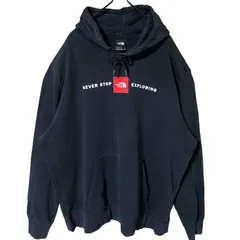 ノースフェイス 2XL パーカー ブラック 黒  オーバーサイズ 刺繍 プリント スウェット レディース ユニセックス メンズ 古着 長袖