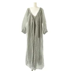 ガリャルダガランテ GALLARDAGALANTE ストライプVネックワンピース マキシ ロング F グレー 白 ホワイト /AT ■OS