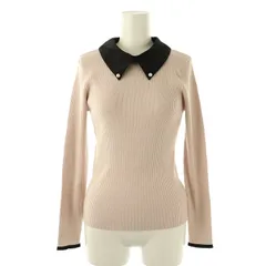 プロポーション ボディドレッシング PROPORTION BODY DRESSING 2way襟付きリブニット セーター 長袖 S ピンクベージュ /HK ■OS