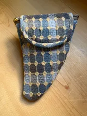 オカリナケース♪先染め布♪ブルーグレー系♪SG,SF管用♪