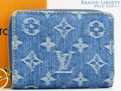【超美品】ルイヴィトン　LOUIS VUITTON　モノグラムデニム　 LV リミックス　ポルトフォイユ ルー　二つ折り財布　コンパクト財布　日本限定　ブルーデニム　レザー　M83160
