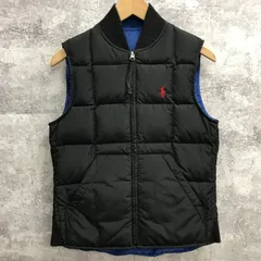 POLO RALPH LAUREN ポロ・ラルフローレン リバーシブルダウンベスト ブラック/ブルー レディース【F0817-004】