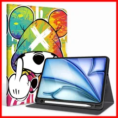 for iPad Air 11インチ ケース M2 第6世代 2024専用 ペン収納 軽量 薄型 Pencil Pro/USB-C完全対応 オートスリープ/ウェイク機能対応 かわいい 人気オシャレ キャラクターシェル iPad Air 11インチ 専用