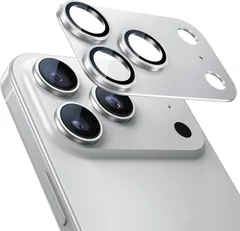 【訳あり・未使用品 1枚入】NIMASO カメラ保護 レンズカバー iPhone17ProMax 専用 シルバー アルミ合金フレーム カメラ保護フィルム