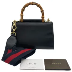 GUCCI グッチ ニムフェア バンブー ハンドバッグ 470271 ブラック 2way ショルダーバッグ レディース レザー 赤