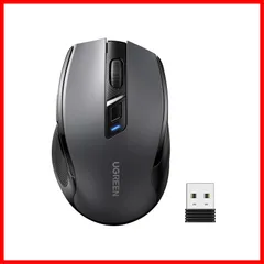 UGREEN ワイヤレスマウス Bluetooth&2.4GHz 静音マウス 無線 6ボタン 4000DPI 5段階DPI切替 電池式 Windows PC Chromebookなどに対応 ブラック