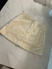 試着のみの新品/ ユニクロ アイボリー コーデュロイ スカート L
