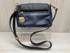 MARC JACOBS ショルダーバッグ ネイビー×ブラック 角擦れ／ショルダーストラップリング塗装剥がれあり