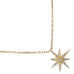 【agete】アガット スター K18イエローゴールド×ダイヤモンド 0.07 レディース 1.7g ネックレス