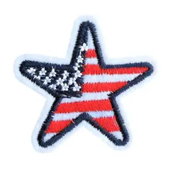 ワッペン 刺繍 アイロン接着 縦4.5cm×横4.8cm スター 星 アメリカ国旗 かわいい アイロンワッペン 手芸 入園 入学 わっぺん アップリケ あっぷりけ wappen マスク用小さいサイズ
