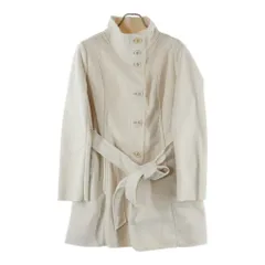 COMME CA ISM (コムサイズム) 内ボア付き ハイネック ロングコート ホワイト レディース 12-44MS61