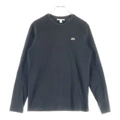 LACOSTE (ラコステ) ロゴワッペン付き クルーネック長袖Tシャツ カットソー ブラック TH0451